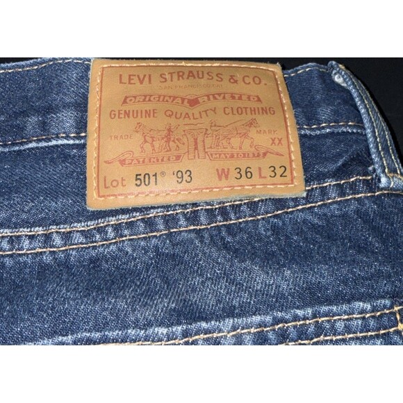 Levis 501 ‘93 Jeans Mens W36xL32 *(36X30) Denim Button Fly Straight Fit Premium - Picture 2 of 12